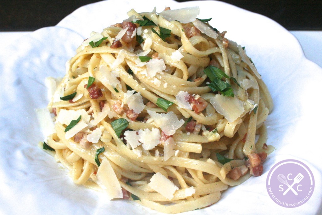 simplicity. [linguine carbonara w. pancetta] - sweet caroline's cooking