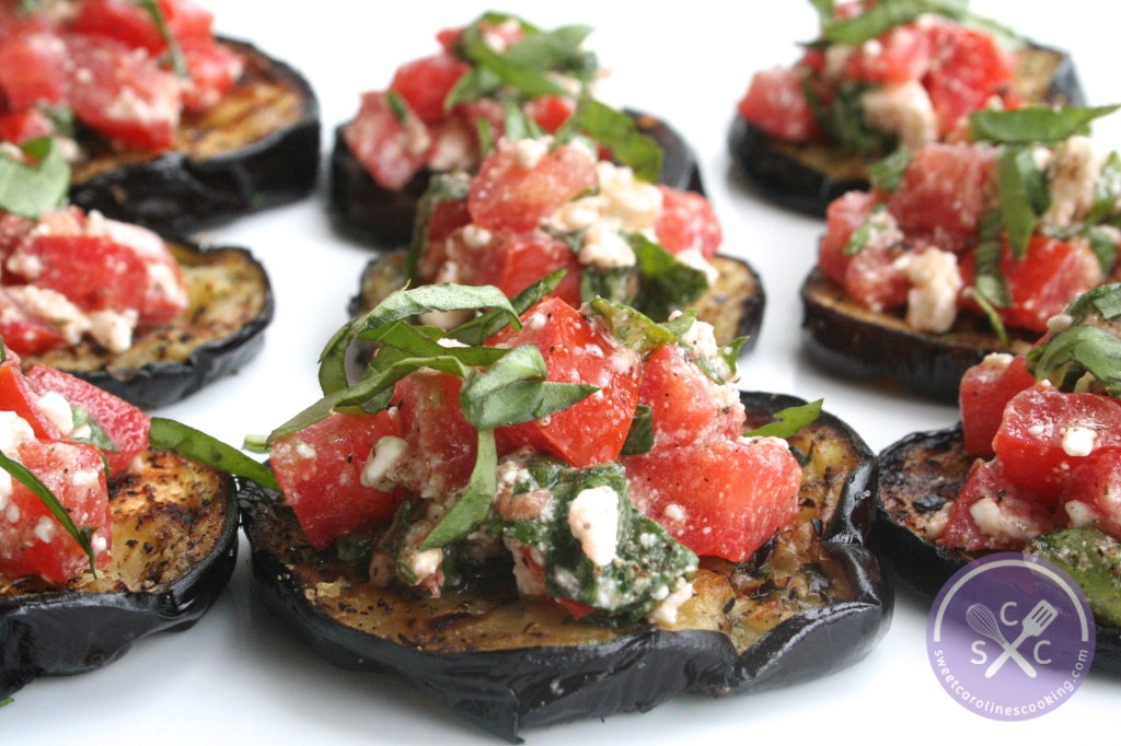 summer countdown. [grilled eggplant w. caprese salsa topping] - sweet ...
